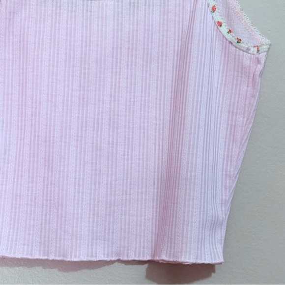 Cotton On Body Cropped Pointelle Baby Pink Cami w Strawberry Print Straps - Picture 8 of 10